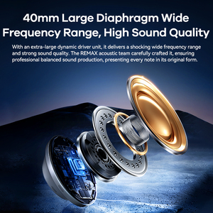 Casque d'écoute sans fil Remax à réduction active du bruit Rb-950Hb avec micro Stéréo Sound Max Sport Casque d'écoute étanche - Product Image 5