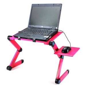 Ergonomic Aluminum Laptop Table 360 Degree Adjustable Foldable Notebook Holder Heat Dissipation <strong>Riser</strong> <strong>for</strong> Sofa Couch Use - Product Image 2