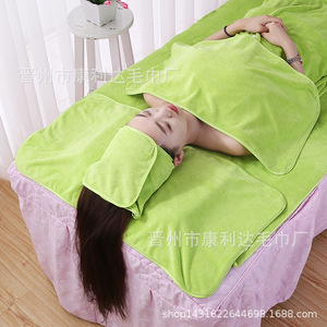 Ensemble de serviettes de qualité professionnelle pour salon de beauté, 5 pièces, serviette pour la tête avec trou, grande serviette de bain douce pour les soins de la peau et l'utilisation en spa - Product Image 1