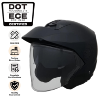 Casque de moto ouvert professionnel en ABS personnalisable, confortable et respirant avec doublure confortable et visière à double lentille