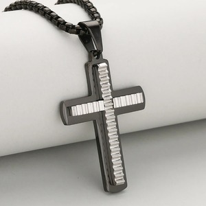 Stainless Steel Creative <b>Cross</b> <b>Pendant</b> Necklace For <b>Men</b> Women <b>Men's</b> Jewelry Geometric Shape No Faded Christian Metal Jewelry - Product Image 4