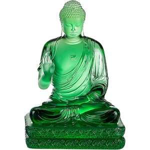 Элегантная Статуэтка из хрустального стекла семь будд религиозный священный подарок для мира и процветания с квадратной подставкой для демонстрации - Product Image 1