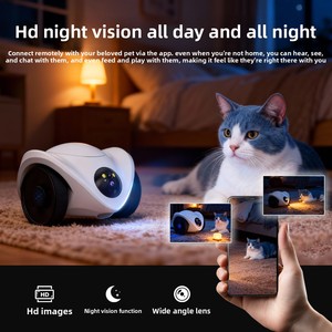 Caméra robot pour animaux de compagnie haute définition, alimentation automatique, communication bidirectionnelle, imagerie couleur, maison intelligente pour chiens et chats - Product Image 2