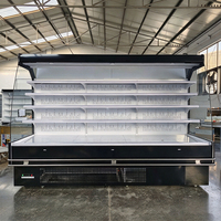 Vitrine réfrigérée à rideau d'air pour supermarchés et magasins de proximité, fruits, légumes, viande, lait frais, boissons, vente en gros et personnalisable