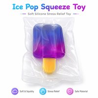 Mainan Silikon Es Krim Squishy Custom, Lembut, Dapat Diremas, Pereda Stres, Hadiah Promosi dengan Pilihan Logo dan Warna