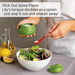 Salière grenouille 8,9x9,2x10cm avec couvercle et cuillère pour la décoration de cuisine - Product Image 5