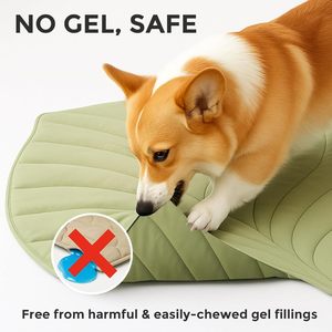 Pet Cooling Mat Leaf Shape <b>Light</b> Green Polyester Fiber <b>Dog</b> Mat Four Seasons Use - Product Image 3