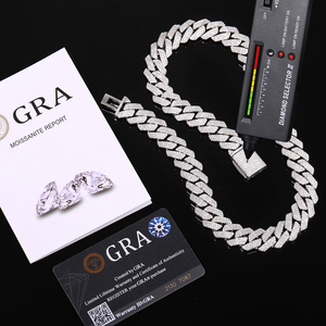 Personalisierte LOGO Moissanit-Halskette für Herren, 18K Vergoldete Kubanische Gliederkette, Hip-Hop-Schmuck mit Gravur-Service - Product Image 3