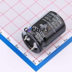 ตัวเก็บประจุอลูมิเนียมอิเล็กโทรไลติกแบบ ZCLG820M450SBHAM300L ผ่านชิ้นส่วนรู (THT) D22xL30mm 82uF 20% 450V 10mm - Product Image 1