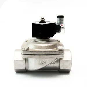 Válvula Solenoide de acero inoxidable, 2 pulgadas, acción directa, 12v, 24v de CC, Dn50