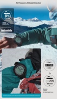 Montre intelligente étanche pour sports de plein air, boussole à pression d'air, équipement de plongée multifonctionnel rechargeable en fibre de carbone