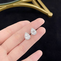 Labor-Diamant-Ohrstecker für Damen, Pt950 Platin, Birnenförmiger Tropfen-Schliff, Labor-Gezüchtete Diamant-Ohrringe, Edle Ohrstecker