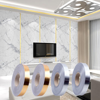 1cm x 50m, 2cm x 50m, 5cm x 50m feuille d'argent or auto-adhésif décoration de la maison-feuille d'or autocollants pour carreaux décoratif pour espace de carrelage