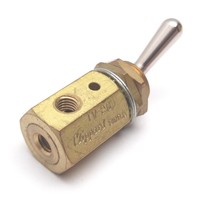 PLC Clippard TV-2S Toggle Valve, 2-Position 2-Way N/C, 150psi Max, Ports: 10-32 Warranty Product