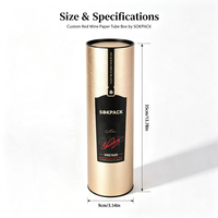 Tube en carton cylindrique personnalisé pour vin, boîte cadeau ronde en carton pour bouteille unique de vin rouge ou whisky, emballage pour cadeaux de fêtes