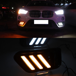 Luci diurne della luce corrente di giorno dell'automobile LED DRL per <span class=keywords><strong>BMW</strong></span> <span class=keywords><strong>X1</strong></span> <span class=keywords><strong>F48</strong></span> F49 2016 2017 2018 2019 con l'indicatore di direzione giallo e la luce notturna blu - Product Image 6