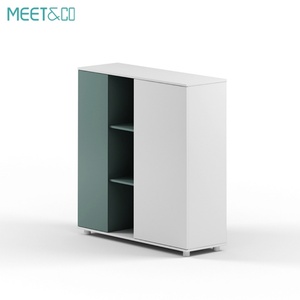 Meuble de bureau modulaire élégant en bois à 2 portes coulissantes, design européen moderne, pour la maison, l'école, l'atelier - Product Image 5