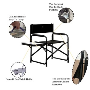 Silla de <span class=keywords><strong>Camping</strong></span> Plegable Ligera con Logotipo Personalizado, Material de Buena Calidad, Silla de Playa Portátil con Reposabrazos y Portavasos - Product Image 5