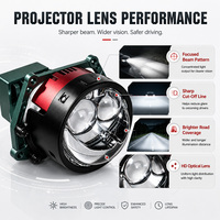 Kit de rétrofit universel 3.0 pouces 73W 6500K 12V Super Lumineux Laser Bi-LED Double Faisceau pour Système d'Éclairage Automobile Lentille de Projecteur de Voiture