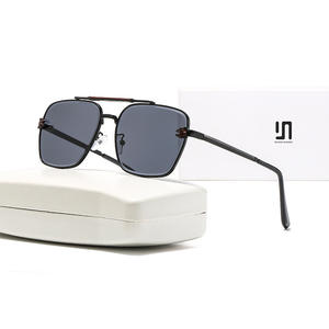 Nouvelles lunettes de soleil métalliques à double pont unisexe, protection UV400, monture carrée, type 3, pour la conduite et l'extérieur - Product Image 2