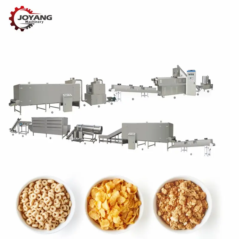 Crispy Puffed Breakfast Cereal Maker Corn Flakes Extruder Machine