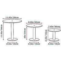 Ensemble de 3 supports à gâteaux en acrylique pour table à dessert, supports à gâteaux ronds et transparents, présentoir à gâteaux pour cupcakes, pâtisseries et bonbons pour mariage