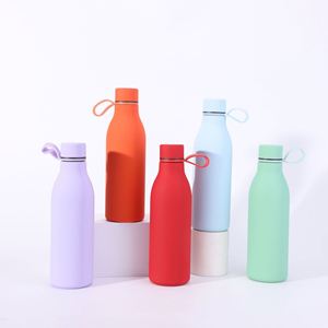Vasos Termicos Personalizados Logo Rubber Painted 550ml Botella Termica Stainless Steel Water <b>Bottle</b> for Gym Fitness Hiking - Product Image 6