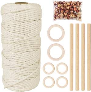 Suministros de macramé <span class=keywords><strong>para</strong></span> adultos y principiantes, barras de madera, aros, anillos, cuentas de colores, manualidades de macramé, DIY - Product Image 1