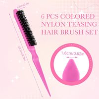 Brosse à cheveux personnalisée à queue pointue, anti-frisottis, massante, portable, pour soins capillaires, volumisante et bouclante, rose, pour maquilleurs professionnels
