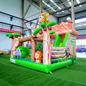 บ้านลมเด้งดึ๋งรูปสัตว์สวนสัตว์คุณภาพสูง Winsun แบบกึ่งปิด ได้รับการรับรองมาตรฐาน CE ปลอดสารตะกั่ว ทนไฟ กันน้ำ ผลิตตามสั่ง - Product Image 1