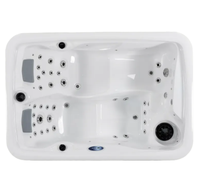 Bain à remous autoportant rectangulaire moderne pour 3 personnes avec fonction de massage et drain