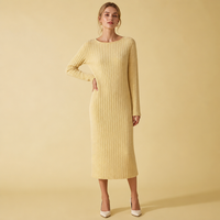 Tissu jersey côtelé doré Begonia Breeze, 240 GSM, largeur 140 cm, pour hauts et robes filles et garçons