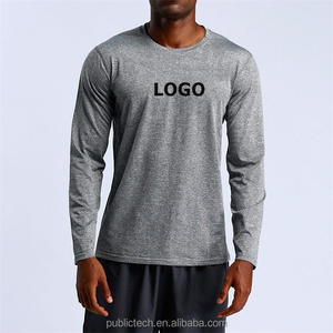 Camiseta de algodón de manga larga para hombre, ropa deportiva personalizada de secado rápido para gimnasio y fitness, venta al por mayor - Product Image 1