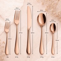 Ensemble de couverts de luxe en or rose, 5 pièces, couteau et fourchette romantiques en forme de larme, argenterie robuste 18/10 pour mariage, banquet et cadeau de fête