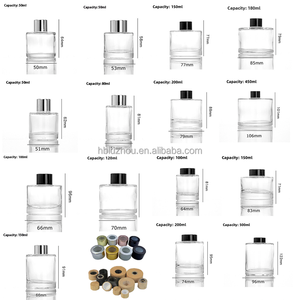 Aromathérapie en verre transparent classique pour bouteille de diffuseur de roseau 50ml/100ml rond vide plat avec bouchon de logo personnalisé et <span class=keywords><strong>Bo</strong></span> - Product Image 4