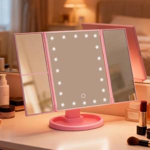 0728 Portable Bathroom Cosmetic <b>Mirror</b> Intelligent Touch Screen Settings <b>Foldable</b> Rechargeable Travel Led Make up - Product Image 3