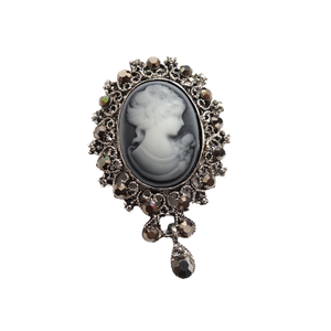 Broche Ovalado Vintage con Cristales de Estrás y Incrustaciones de Diamantes, Pasadores Decorativos para Mujer, para Regalos, Fiestas, Bodas, Aleación - Product Image 4