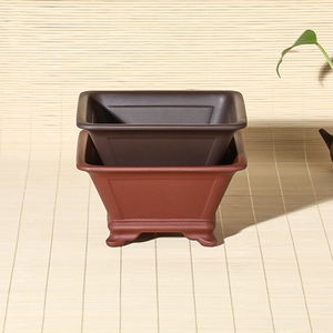 Maceta Cuadrada Gruesa para Sala de Estar, Contenedor para Suculentas, Maceta Retro de Plástico Tipo Arcilla Morada de 4 <span class=keywords><strong>Pies</strong></span> para Bonsái - Product Image 4