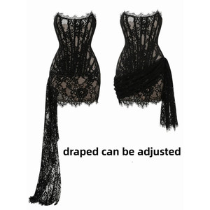 Mini abito in pizzo Sexy senza spalline - Product Image 5