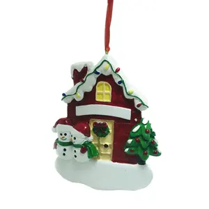 Decorazioni natalizie personalizzate in resina disegni fatti a mano pupazzo di neve ornamento dell'albero di Natale