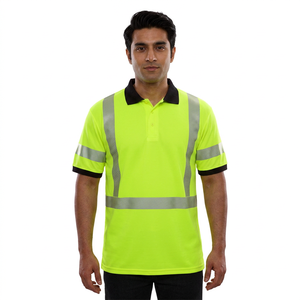 Polo de sécurité à manches courtes avec poches, haute visibilité, LED clignotante, décontracté, avec impression de logo personnalisé, taille confortable - Product Image 1