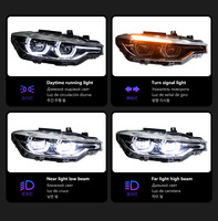 Pour BMW Série 3 F30 F35 2012-2019 : Ensemble de phares LED avec feux de jour Spoon DRL et clignotants LED améliorés