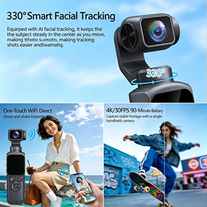 Handheld Gimbal Camera 4K3840X2160p30FPS AI Face Tracking Pocket Action Camera Video <b>Shooting</b> Mode - Product Image 3