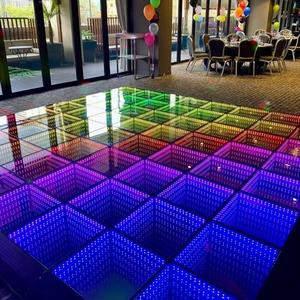 2026 Dernière Tendance : Jeu de Sol LED pour Mariage et Fête, Dalles LED de Piste de Danse Miroir en Verre Transparent - Product Image 1