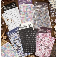 Lot de 4 autocollants de la série Personnages, décorations DIY rétro, basiques et polyvalentes pour Bullet Journals