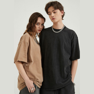 Wholesale Men's and Women's Blank Organic Cotton T-shirt High-quality Round Neck Shirt Cotton Shirt - Product Image 1