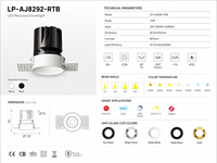 Spot LED encastré COB 12W pour plafond, découpe de 75 mm, 30 °   Éclairage intérieur réglable 90+ CRI LP-AJ8292-NR-25-1