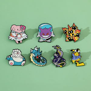 Broche Pokémon Créative et Mignonne, Badges Métalliques <span class=keywords><strong>Pikachu</strong></span>, Jigglypuff, Snorlax, Pocket Elf - Product Image 1