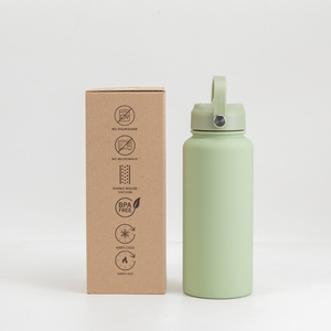 Bouteilles d'eau de sport insultées à double paroi incassables classiques de 1000ml respectueuses de l'environnement avec logo personnalisé - Product Image 3