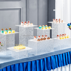 Espositore a Buffet all'ingrosso alzate per feste Display in acrilico trasparente con strati di torta nuziale Stand - Product Image 3